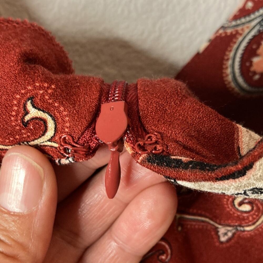 AFRM Red Paisley Boho Ruffle Bottom Dress Size XS - Picture 7 of 9